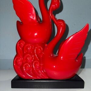 Elegant Red Swan Sculpture
